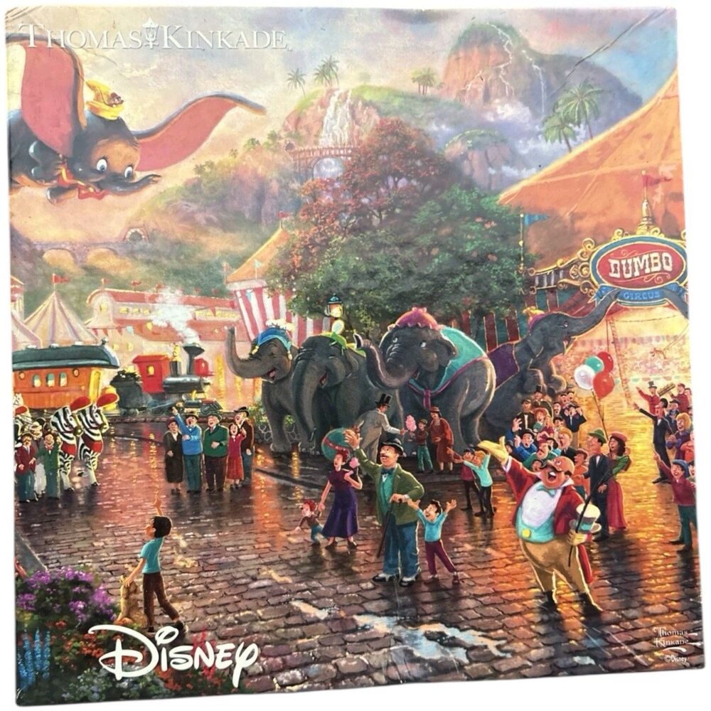 Disney Thomas Kinkade Dumbo Circus Parade‎ 750 Pc Disney Fantasy Animal Puzzle